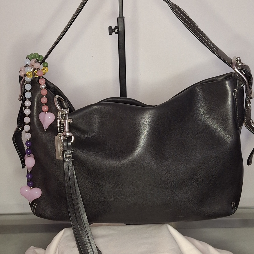 Y2k Coach Black Leather East West Legacy Mini Hobo